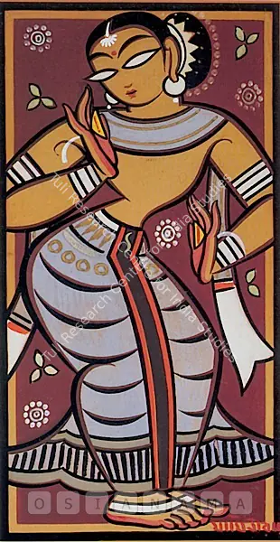 Jamini Roy (Artist), Dancing Girl, 1940, Painting