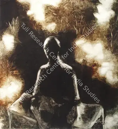 Yusuf Arakkal (Artist), Seated Man - 2, Painting