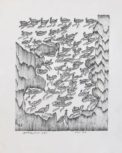 Jangarh Singh Shyam (Artist), Fanfa Keeda (Gond Art), 1989, Drawing