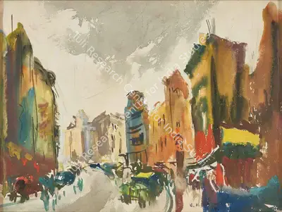S.H. Raza (Artist), Untitled (Bombay), 1946, Painting