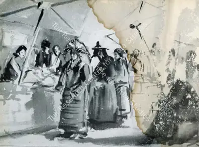 Kanwal Krishna (Artist), Tibetan Market, Painting