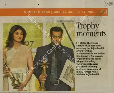 Deepak Turbhekar (Photographer), Trophy Moments, 2007, Newspaper Clipping