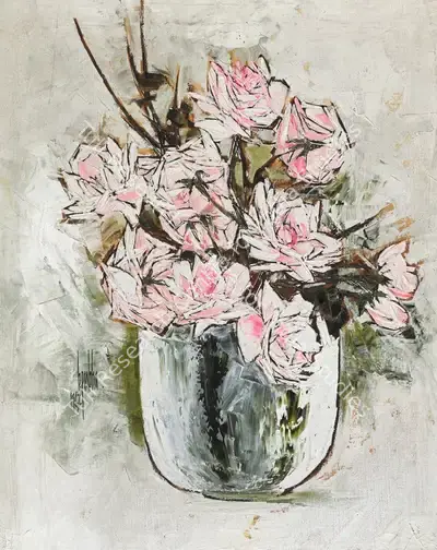 B. Prabha (Artist), Untitled (Flowers), 1967, Painting