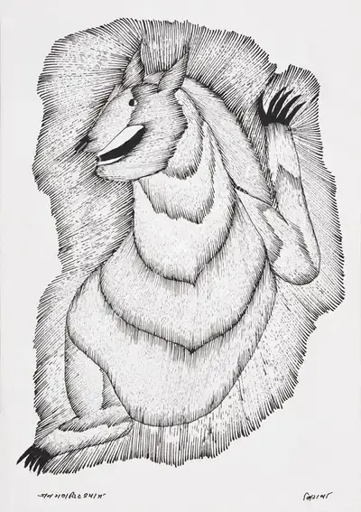 Jangarh Singh Shyam (Artist), Bigva (Tiger), Drawing