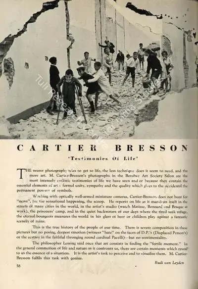 R. Von Leyden (Essayist), Cartier Bresson, 1948, Essay