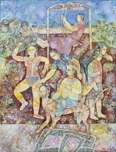 Sakti Burman (Artist), One Afternoon in the Sun, 2005, Painting