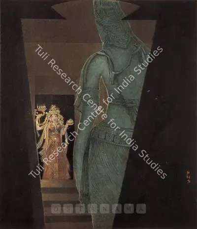 Prosanto Roy (Artist), Worshipper Of The Stone God, 1959, Painting