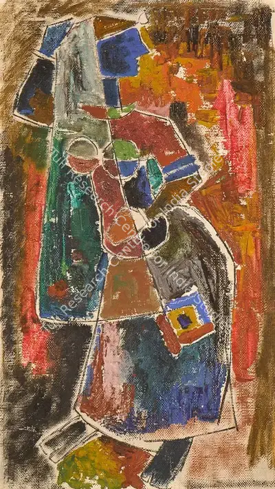M.F.&nbsp;Husain (Artist), Untitled (Woman), 1951, Painting