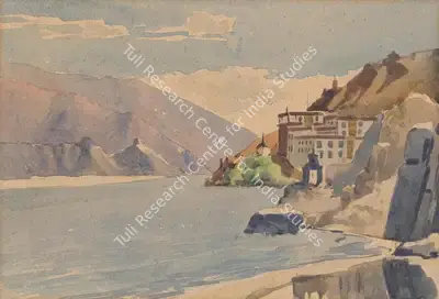 Krishna, Kanwal (Artist). A Tibetan lake, n.d. | Painting, Bon.Lon/05.06.25, 2025 · Bonhams