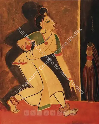 K.K. Hebbar (Artist), Dancer, 1962, Painting