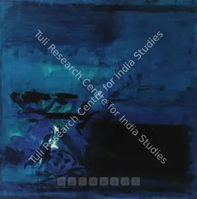 S.H. Raza (Artist), Blue, 1972, Painting