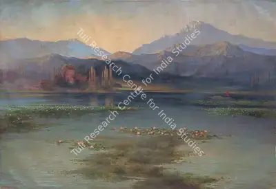 Gangooly, J.P. (Artist). The Dal Lake-Kashmirscape. Oil on canvas, 1928 | Painting | FineArts | 00373214