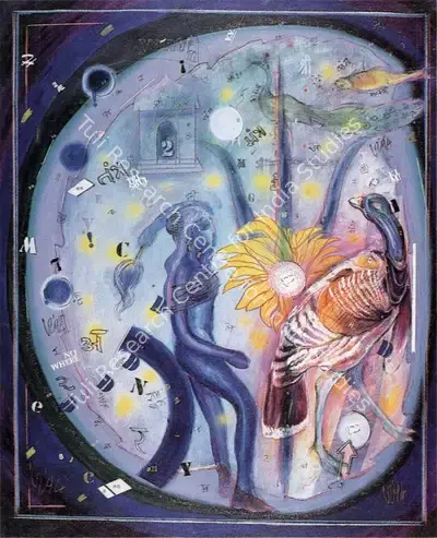 Vinod Dave (Artist), Tantric Ritual, 1994, Painting