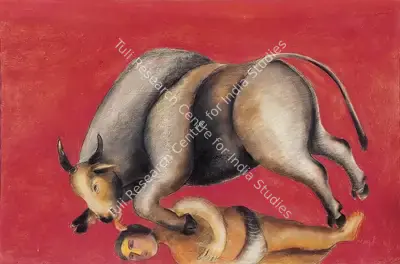 Manjit Bawa (Artist), Man & Bull, 1991, Painting