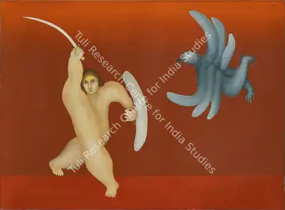 Manjit Bawa (Artist), Untitled (Ravana & Jatayu), 1990, Painting