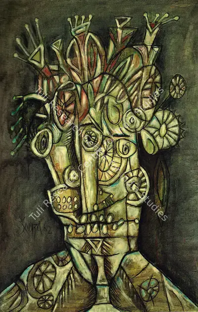 Souza, F.N. (Artist). Untitled (Large Head). Oil on canvas, 1962 | Painting | FineArts | 00755973