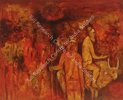 Arup Das (Artist), Shiva Leading a Procession, 1975, Painting