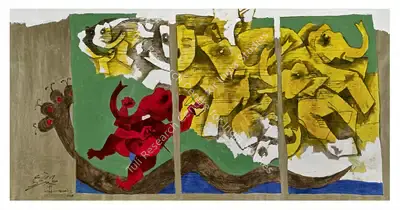 M.F. Husain (Artist), Untitled, 2008, Painting