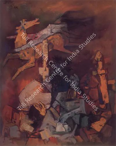 Husain, M. F. (Artist). Baghdad. Oil on canvas, 1965 | Maqbool Fida Husain , 1971 | Painting | FineArts | 00495223