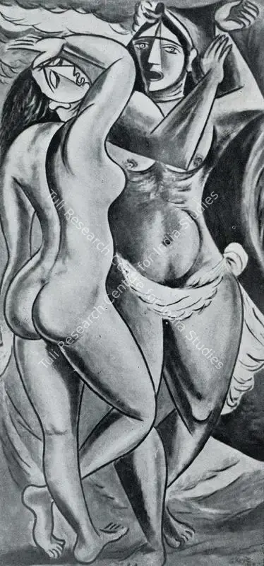 George Keyt (Artist), Yama and Savitri, 1938, Painting