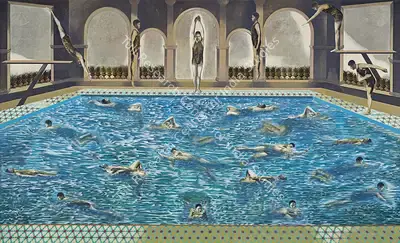 Nataraj Sharma (Artist), Swimmers Manual, 2018, Painting