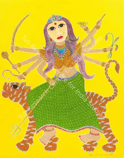 Venkat Shyam (Artist), Untitled (Rechristened Durga, the Mother Goddess), 2022, Painting