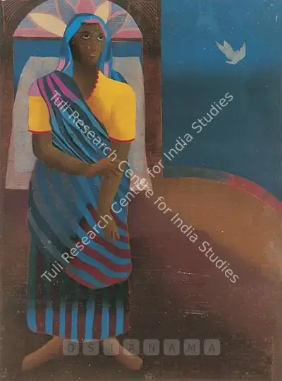 Swapan Kumar Das (Artist), Women At Dove, 1990, Graphic Art