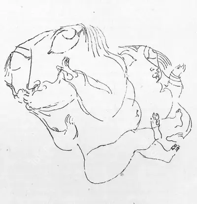 K.C.S. Paniker (Artist), Untitled, Drawing