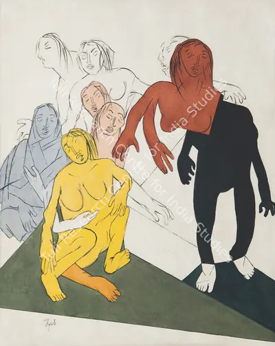 Tyeb Mehta (Artist), Study for Santiniketan Triptych, 1984, Painting