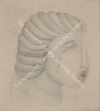 Manjit Bawa (Artist), Untitled (Face of a Man), 1978, Drawing