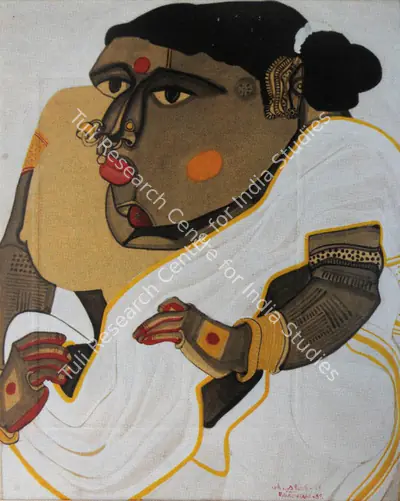 Thota Vaikuntam (Artist), Lady in White, 1988, Painting