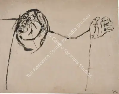 Tyeb Mehta (Artist), Untitled (Trojan Woman), 1966, Drawing
