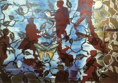 Reena Saini (Artist), Flower Pilgrimage, 2001, Painting