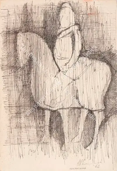 Krishen Khanna (Artist), Han Horseman, 1962, Painting