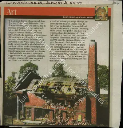 Bose Krishnamachari (Reporter), Art, 2008, Newspaper Clipping