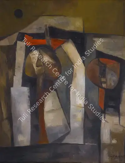 Ramkumar (Artist), Two Friends, 1958, Painting