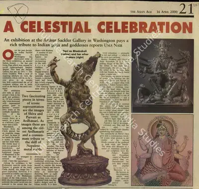 Uma Nair (Reporter), A Celestial Celebration, 2000, Newspaper Clipping