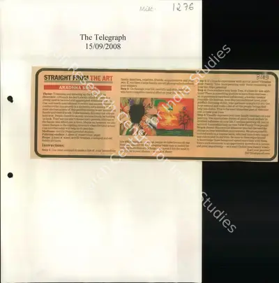 Aradhna Singh (Reporter), Straight From the Art, 2008, Newspaper Clipping