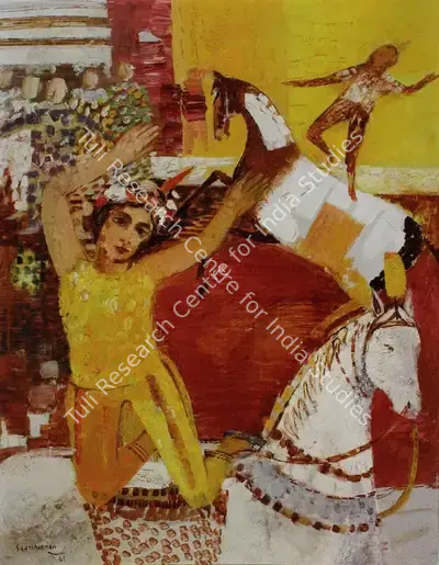 Sakti Burman (Artist), Circus, 1961, Painting