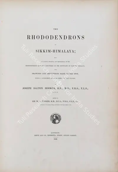 Joseph Dalton Hooker (Author), The Rhododendrons of Sikkim Himalaya, 1849, Authored Antiquarian Book