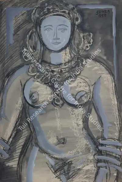 F.N. Souza (Artist), Untitled (Nude), 1950, Painting