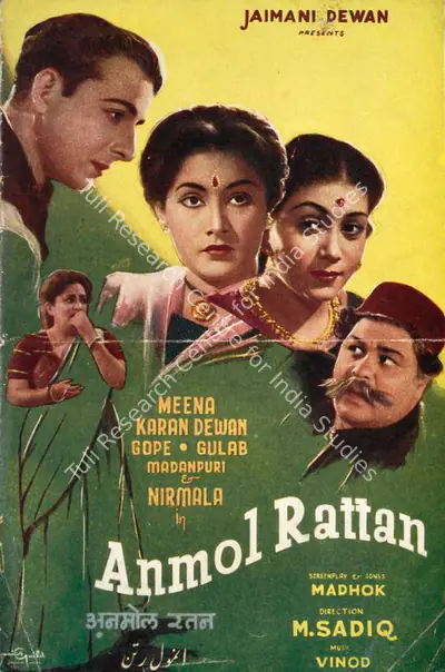 Jaimani Dewan (Producer), Anmol Rattan, 1950, Song-Synopsis Booklet