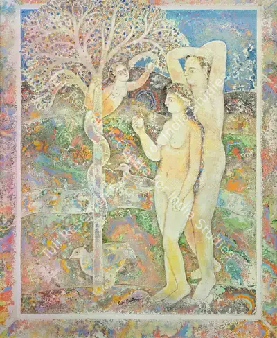 Sakti Burman (Artist), Temptation, 1997, Painting