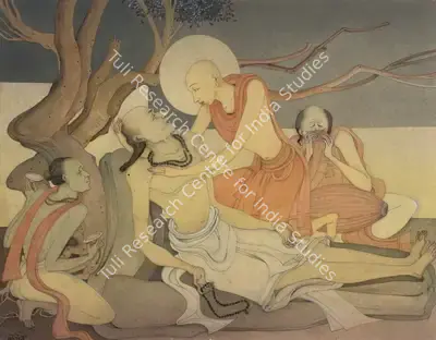 Majumdar, Kshitindranath (Artist). Death of Sadhu Haridas, n.d. | Painting, Ch.NeY/23.09.20, 2020 · Christie's