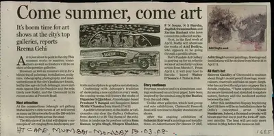 Reema Gehi (Reporter), Come, summer, come out, 2008, Newspaper Clipping