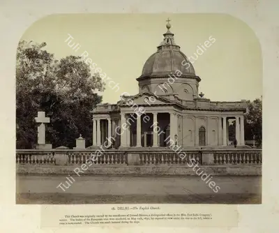 Eugene Clutterbuck Impey (Photographer), Delhi - The English Church, Antiquarian Photograph
