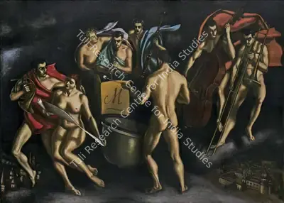 Homi J. Bhabha (Artist), Angels' Concert…Homage To Mozart, 1960, Painting