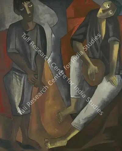 Ramkumar (Artist). Untitled (Orphans). Oil on canvas, 1956 | Painting | FineArts | 00647124