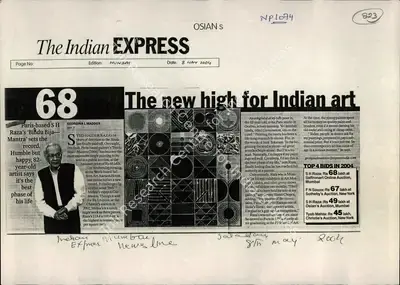 The New High for Indian Art, 2004, Newspaper Clipping