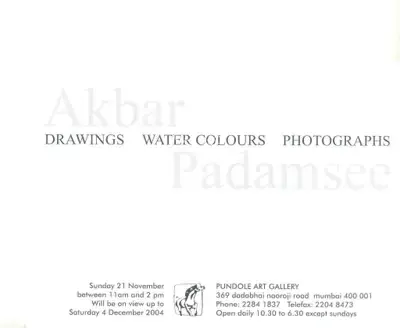 Akbar Padamsee (Artist), Akbar Padamsee, 2004, Solo Exhibition Invitation